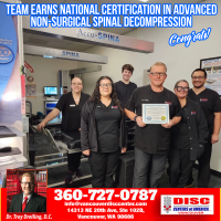 Vancouver Disc Center Team Earns National Certification in Advanced Non-Surgical Spinal Decompression